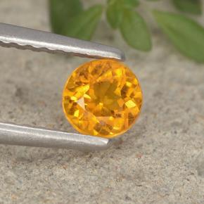 Clinoumite Giallo-arancione naturale da 0.37 ct, Taglio rotondo, VS-SI