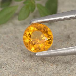 Clinoumite Giallo-arancione naturale da 0.37 ct, Taglio rotondo, VS-SI