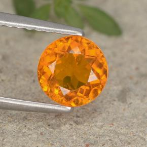 Clinohumite naturale arancione da 0,95 ct, taglio rotondo, VS-SI