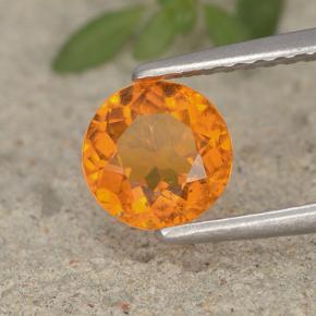 Clinohumite naturale arancione da 0,95 ct, taglio rotondo, VS-SI