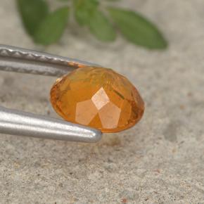 Clinohumite naturale arancione da 0,95 ct, taglio rotondo, VS-SI