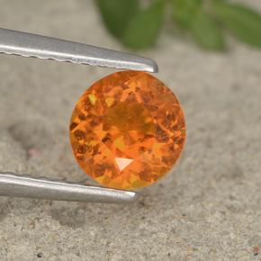 Clinohumite naturale arancione da 0,93 ct, taglio rotondo, VS-SI