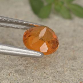 Clinohumite naturale arancione da 0,93 ct, taglio rotondo, VS-SI