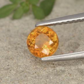 Clinoumite Giallo-arancione naturale da 0.63 ct, Taglio rotondo, VS-SI