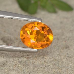 Clinohumite naturale arancione da 0,62 ct, taglio ovale, VS-SI