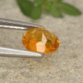 Clinohumite naturale arancione da 0,62 ct, taglio ovale, VS-SI
