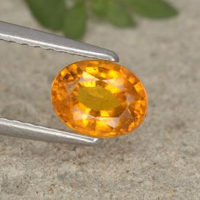 Clinohumite naturale arancione da 0,91 ct, taglio ovale, VS-SI