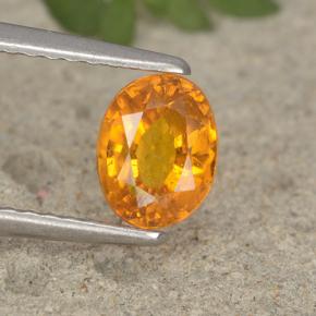 Clinohumite naturale arancione da 0,91 ct, taglio ovale, VS-SI