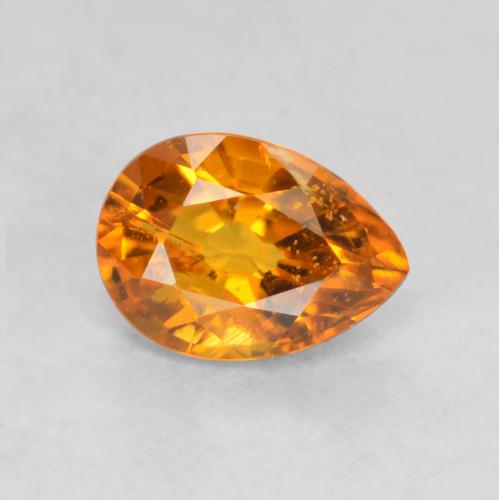 Clinohumite naturale arancione da 0,71 ct, taglio a pera, SI-I1