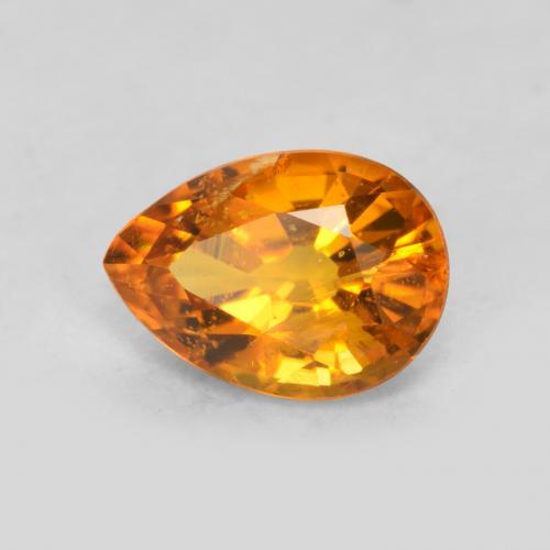 Clinohumite naturale arancione da 0,71 ct, taglio a pera, SI-I1
