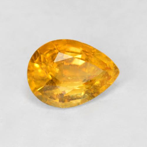 Clinoumite Arancio Medio naturale da 0.83 ct, Forma a pera, SI-I1