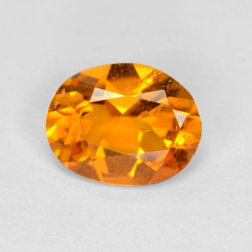 Clinohumite naturale arancione da 0,68 ct, taglio ovale, SI