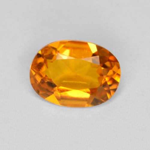 Clinohumite naturale arancione da 0,41 ct, taglio ovale, VS