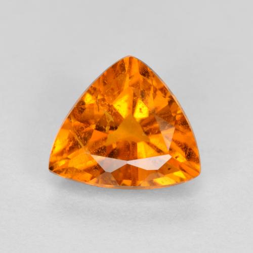 Clinohumite naturale arancione da 0,87 ct, trillion, SI