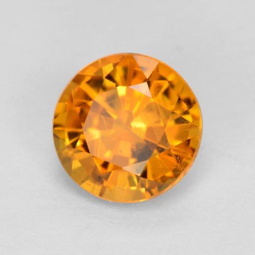 Clinohumite naturale arancione da 0,48 ct, taglio rotondo, VS