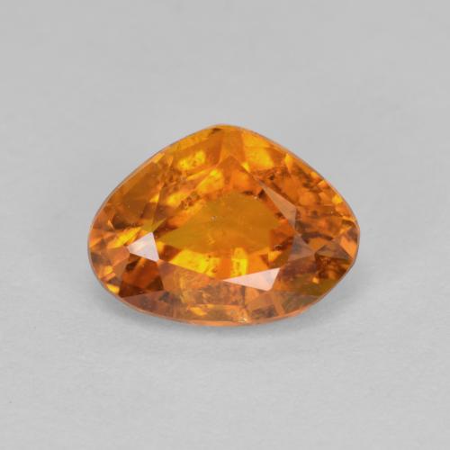Clinohumite naturale arancione da 1,59 ct, taglio a pera, VS-SI