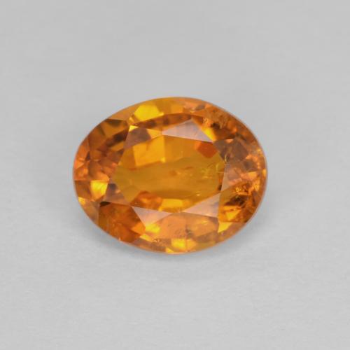 Clinohumite naturale arancione da 0,91 ct, taglio ovale, SI