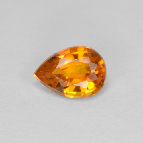 Clinohumite arancione scuro naturale da 0,80 ct, taglio a pera, VS-SI