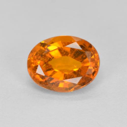 Clinohumite naturale arancione da 1,38 ct, taglio ovale, VS-SI