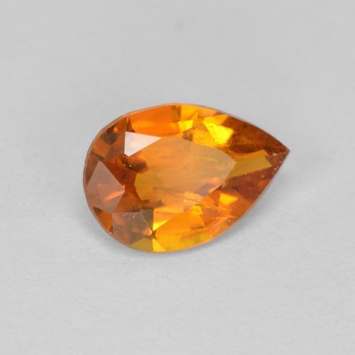 Clinohumite naturale arancione da 0,96 ct, taglio a pera, SI