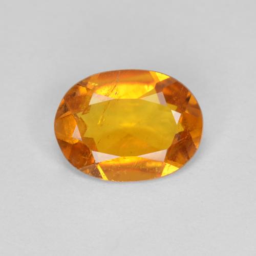 Clinohumite naturale arancione da 1,00 ct, taglio ovale, SI
