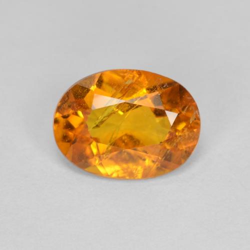 Clinohumite naturale arancione da 1,26 ct, taglio ovale, SI-I1