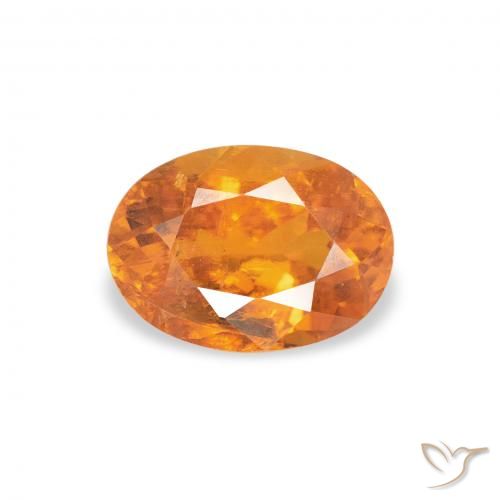 0.86ct Naturale Arancione brillante Clinoumite, Ovale, SI-I1