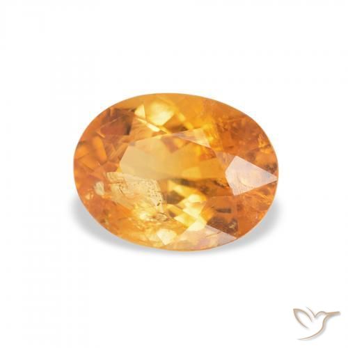 Clinoumite Arancio Medio naturale da 1.26 ct, Ovale, SI-I1