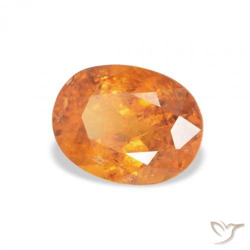 Clinoumite Arancione rossastra naturale da 1.90 ct, Ovale, SI-I1