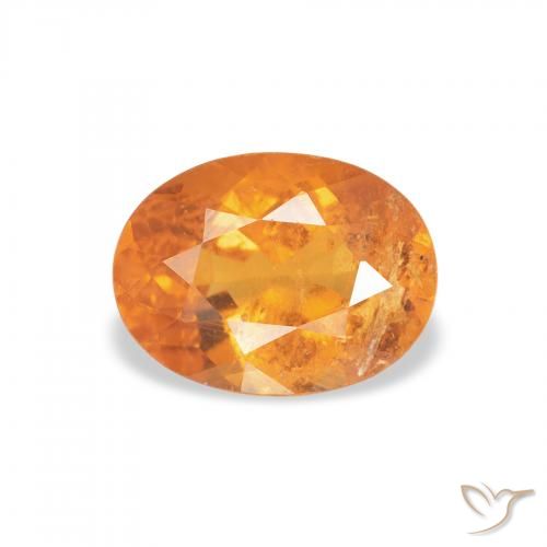 1.29ct Naturale Arancione brillante Clinoumite, Ovale, SI-I1