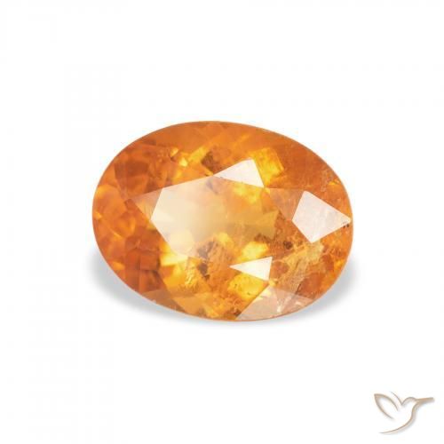 Clinoumite Arancione brillante naturale da 1.29 ct, Ovale, SI-I1