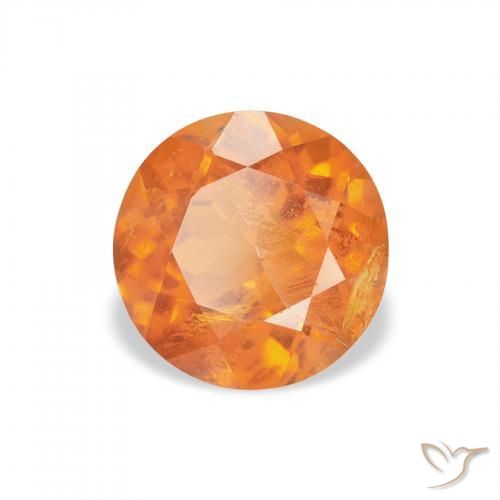 Clinoumite Arancione brillante naturale da 1.62 ct, Rotondo, SI-I1