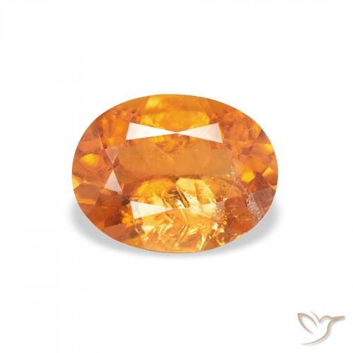 Clinoumite Arancio Medio naturale da 1.29 ct, Ovale, SI-I1