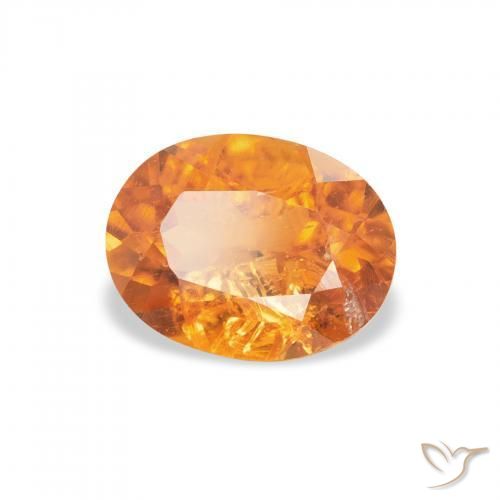 Clinoumite Arancio Medio naturale da 1.29 ct, Ovale, SI-I1