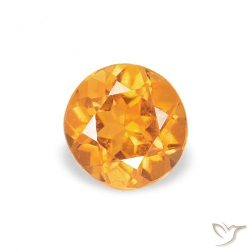 0.28ct Naturale Arancio Medio Clinoumite, Rotondo, VS-SI
