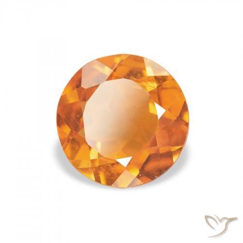 Clinoumite Albicocca Arancia naturale da 1.34 ct, Rotondo, VS-SI