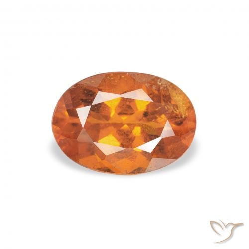 0.89ct Naturale Arancione scuro Clinoumite, Ovale, SI
