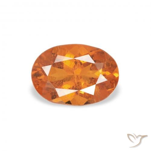 0.75ct Naturale Arancio Medio Clinoumite, Ovale, SI