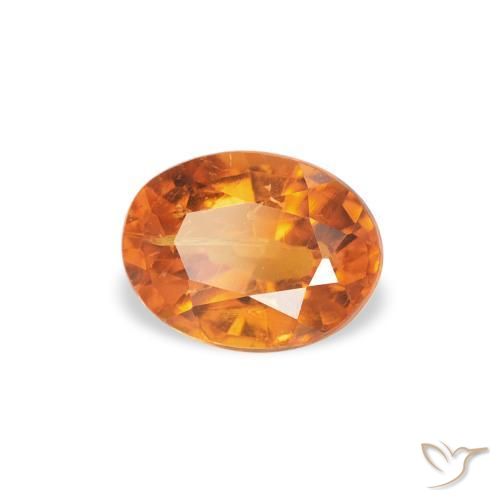 Clinoumite Arancio Medio naturale da 0.66 ct, Ovale, SI