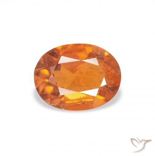 1.04ct Naturale Arancione Ambra Clinoumite, Ovale, SI