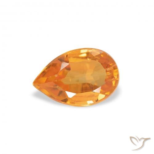 0.75ct Naturale Arancio Medio Clinoumite, Forma a pera, SI