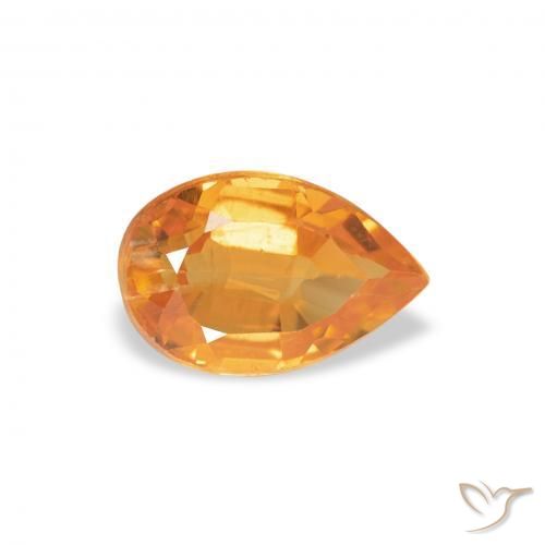 Clinoumite Arancio Medio naturale da 0.75 ct, Forma a pera, SI