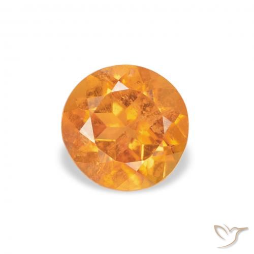 0.87ct Naturale Arancio Medio Clinoumite, Rotondo, SI