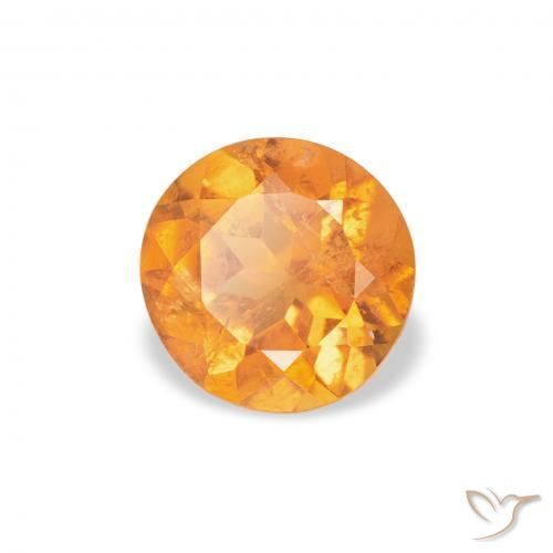 Clinoumite Arancio Medio naturale da 0.87 ct, Rotondo, SI