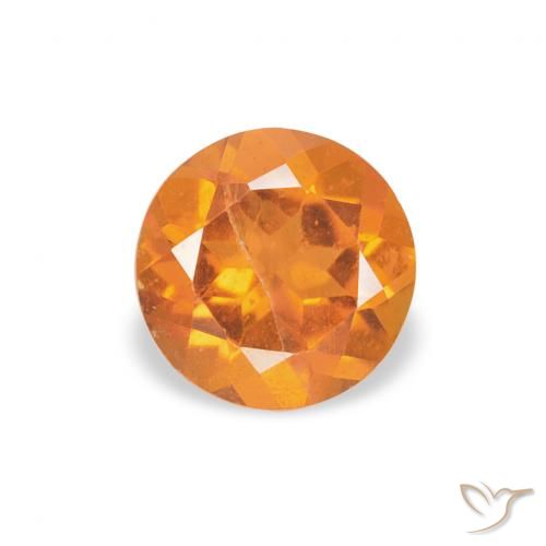 0.55ct Naturale Arancione Ambra Clinoumite, Rotondo, SI