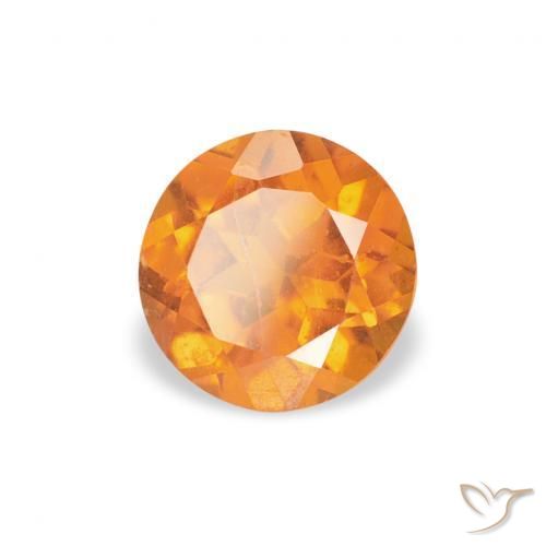 Clinoumite Arancione Ambra naturale da 0.55 ct, Rotondo, SI