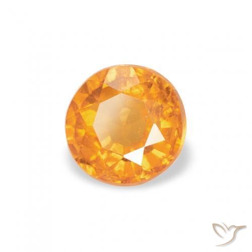 Clinoumite Arancione Ambra naturale da 0.48 ct, Rotondo, SI