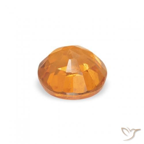 Clinoumite Arancione Ambra naturale da 0.48 ct, Rotondo, SI