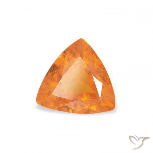 Clinoumite Arancia Albicocca tiepida Warm naturale da 0.61 ct, Taglio trillion, SI