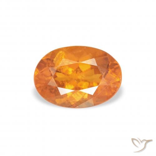 0.85ct Naturale Arancio Medio Clinoumite, Ovale, SI